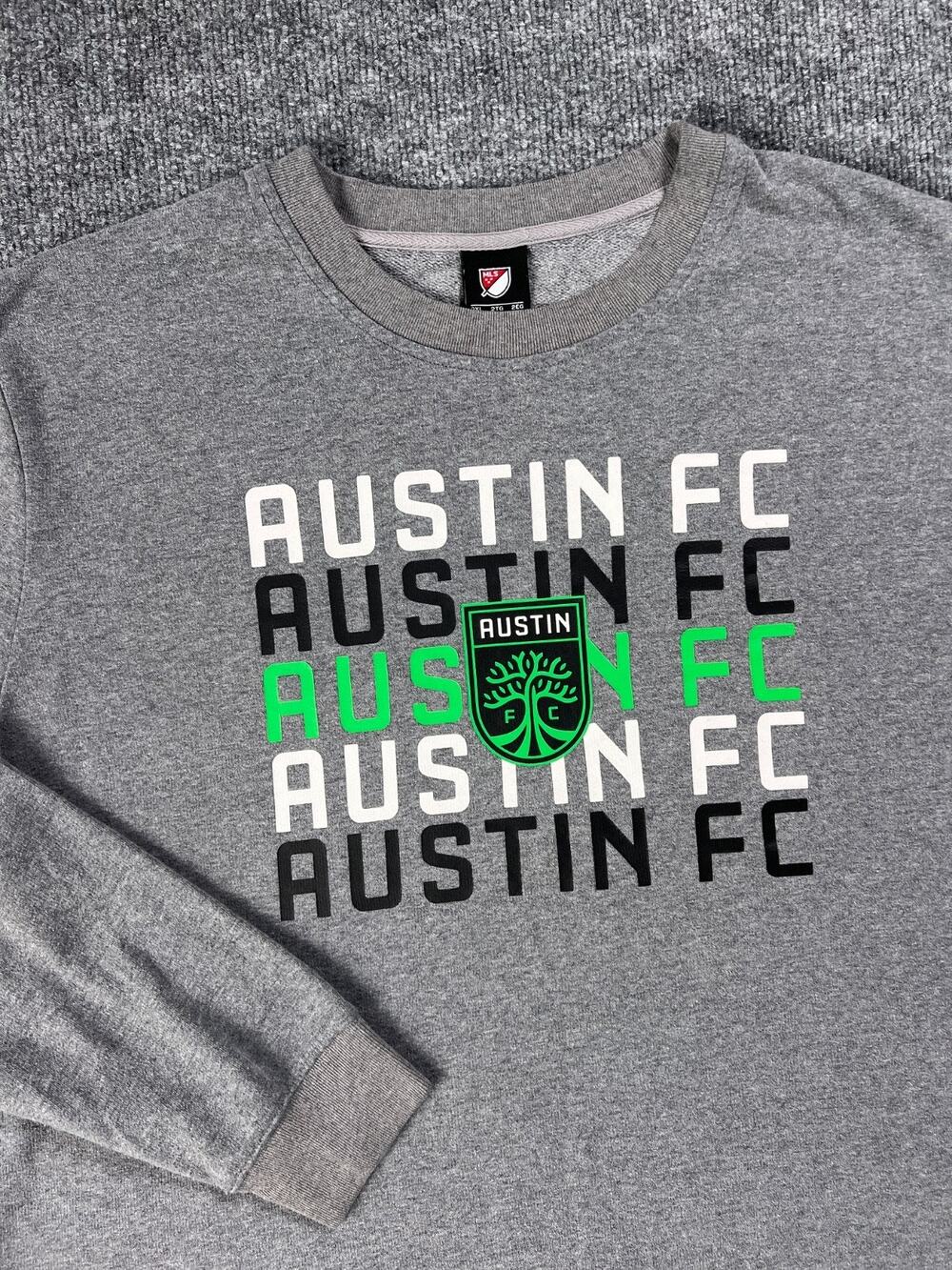 Austin FC Soccer Sweatshirt Crewneck Gray Pullover Mens Double Extra Large